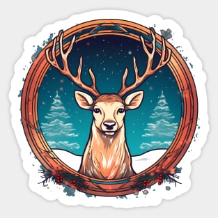 Deer in Ornament, Love Deers Sticker